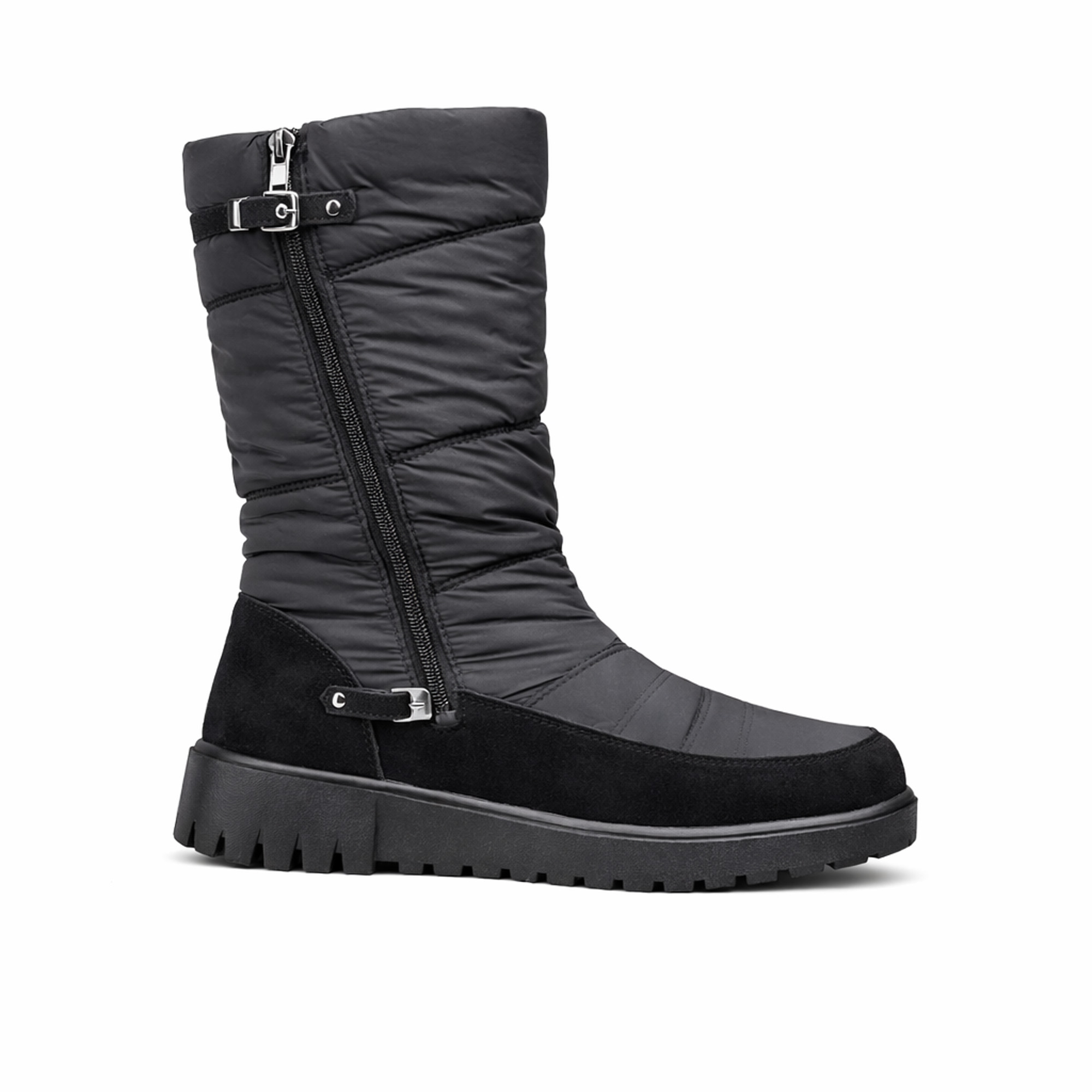 Botines De Invierno Mujer Abrigados Con Cierre Y Suela Gruesa